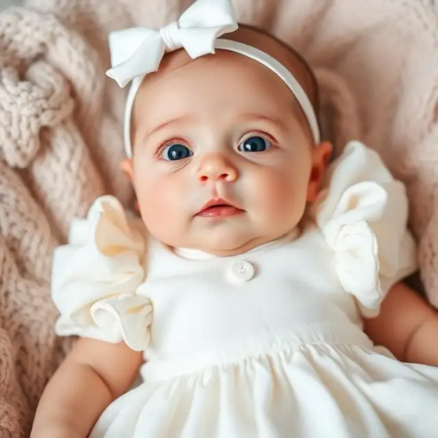 Baby girl birthday outfit – soft dress with matching headband-tinyracks