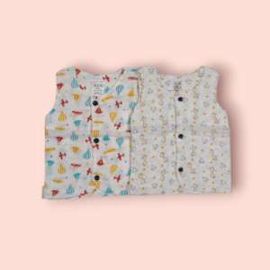 Sleeveless top for newborn baby muslin jhabla baby clothes, soft muslin newborn baby clothes for comfort.