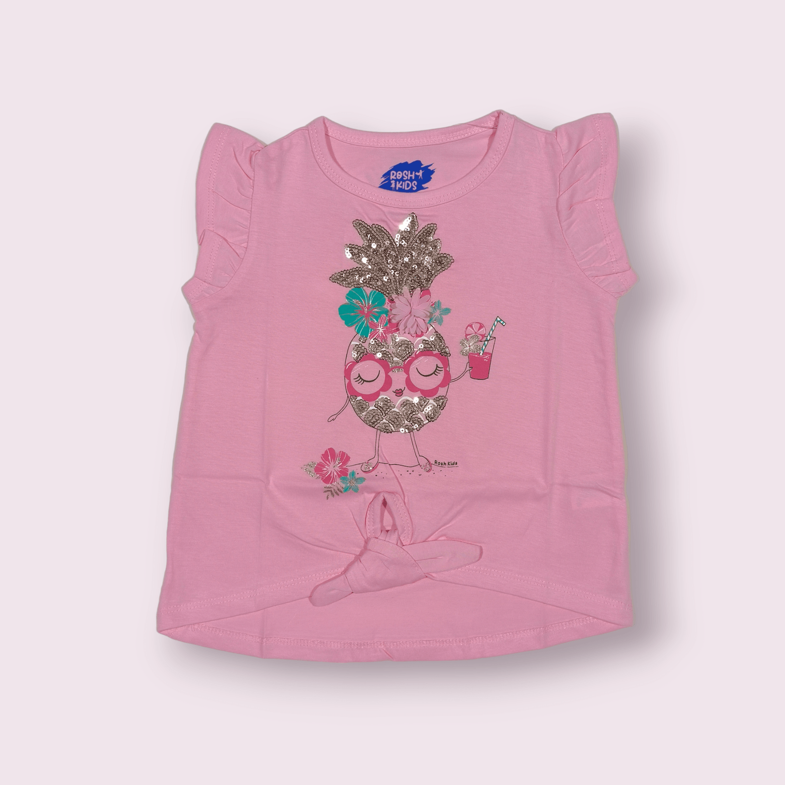 Cotton t-shirt for girls – knot type t-shirt for girls aged 3-4, perfect for toddlers clothing with a trendy and comfy design.