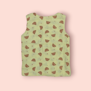 Sleeveless t-shirt for infants muslin jhabla infant clothing, soft muslin infant clothing for daily comfort.