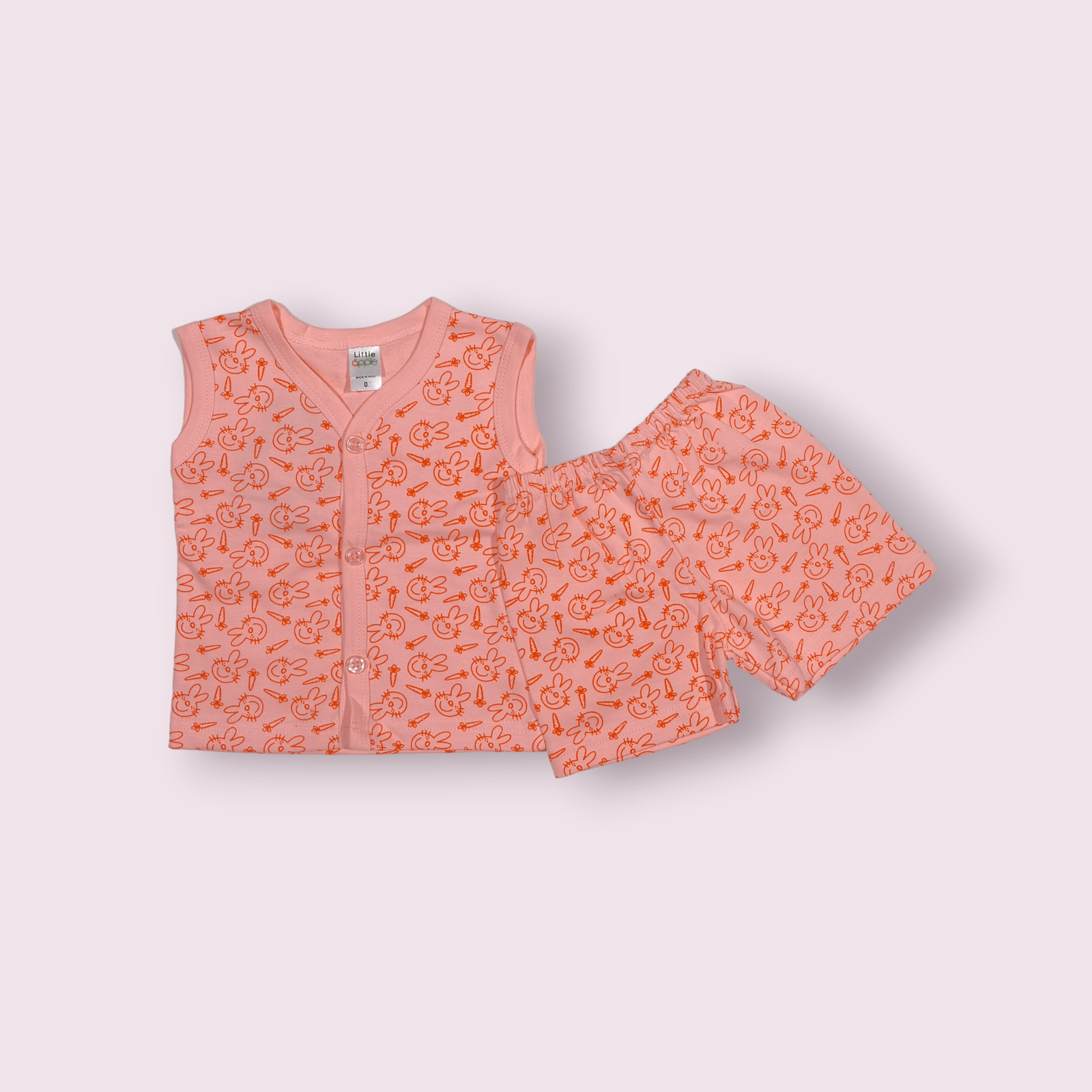 BUNNY PRINTED ORANGE SET