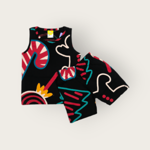 Sleeveless t-shirt and shorts for girls – kids toddler clothing sleeveless coord set for girls, comfortable and stylish summer outfit for young girls.