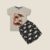 DINO PRINTED BEIGE AND BLACK SET