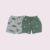 DINO PRINTED GREYISH BLUE SHORTS + FLORAL PRINTED OLIVE GREEN SHORTS