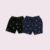 FLORAL PRINTED BLACK SHORTS + GRAPHIC PRINTED NAVY BLUE SHORTS