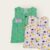 GIRAFF PRINTED GREEN MUSLIN JHABLA + NIGHT THEME PRINTED WHITE MUSLIN JHABLA