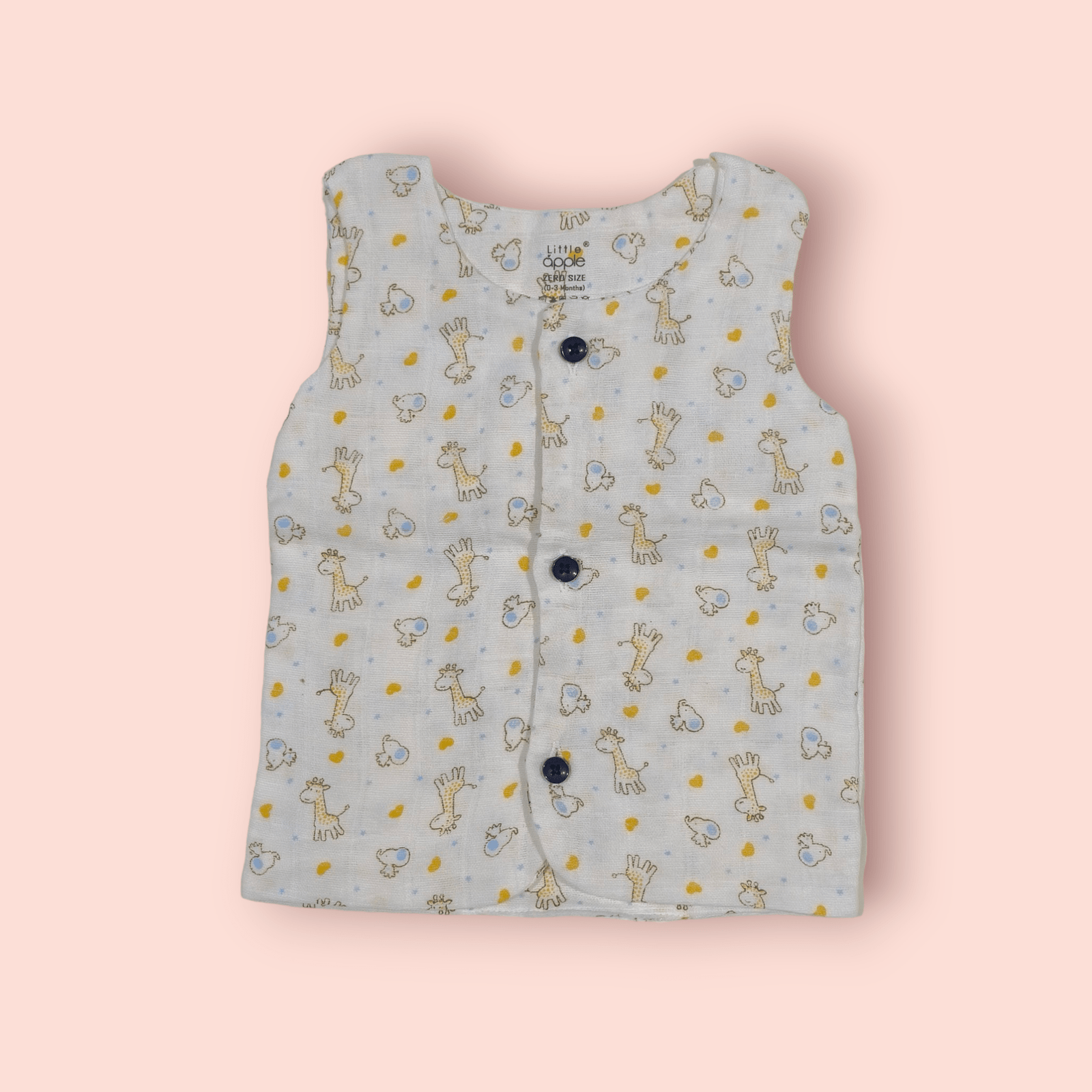 Sleeveless top for newborn baby muslin jhabla baby clothes, soft muslin newborn baby clothes for comfort.