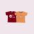GRAPHIC PRINTED RED T-SHIRT + GRAPHIC PRINTED SALMON ORANGE T-SHIRT