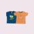 GRAPHIC PRINTED SALMON ORANGE T-SHIRT +BEE PRINTED NAVY BLUE T-SHIRT