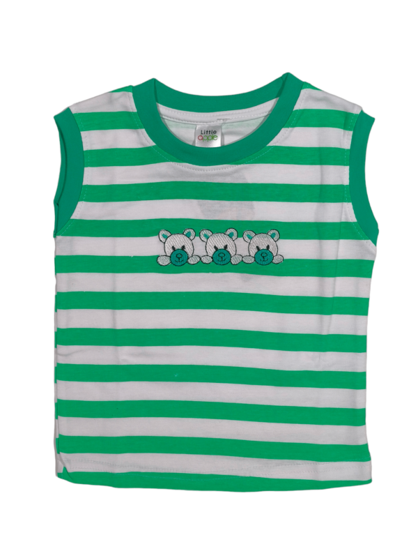 Sleeveless t-shirt and shorts set for boys, cotton striped t-shirt and shorts set for boys perfect for summer wear.