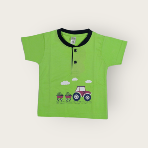 green t-shirt for baby boys, from tiny racks baby boys clothes collection, soft cotton t-shirt for infants.