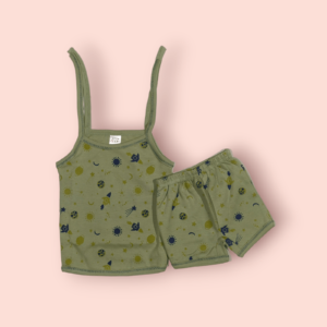 Unisex shoulder knot top baby dress – stylish and soft baby dress with shoulder knot design for boys and girls.