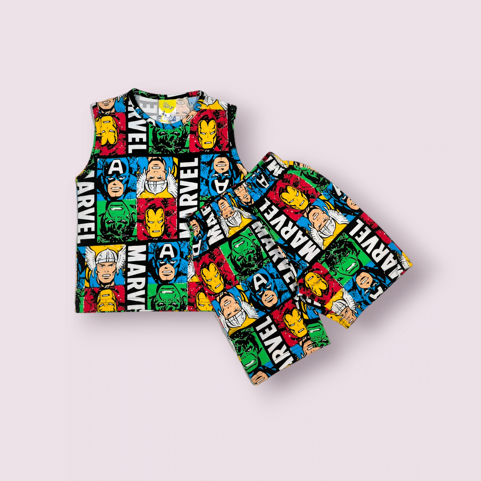 Sleeveless t-shirt and shorts set for boys, stylish coord set for boys, comfortable toddler clothes for summer wear.