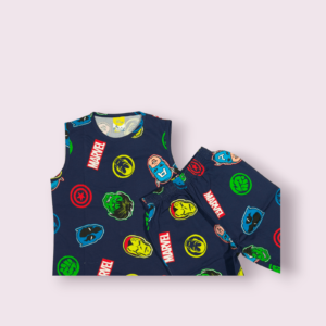 Sleeveless t-shirt and shorts set for boys, stylish coord set for boys, comfortable toddler clothes for summer wear.