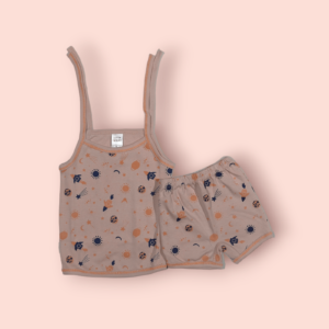 Unisex shoulder knot top baby dress – stylish and soft baby dress with shoulder knot design for boys and girls.