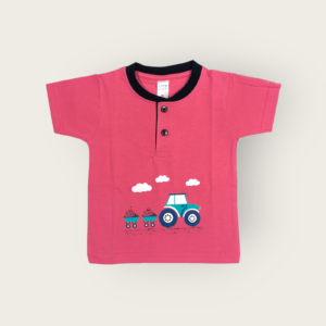 pink t-shirt for baby boys, from tiny racks baby boys clothes collection, soft cotton t-shirt for infants.