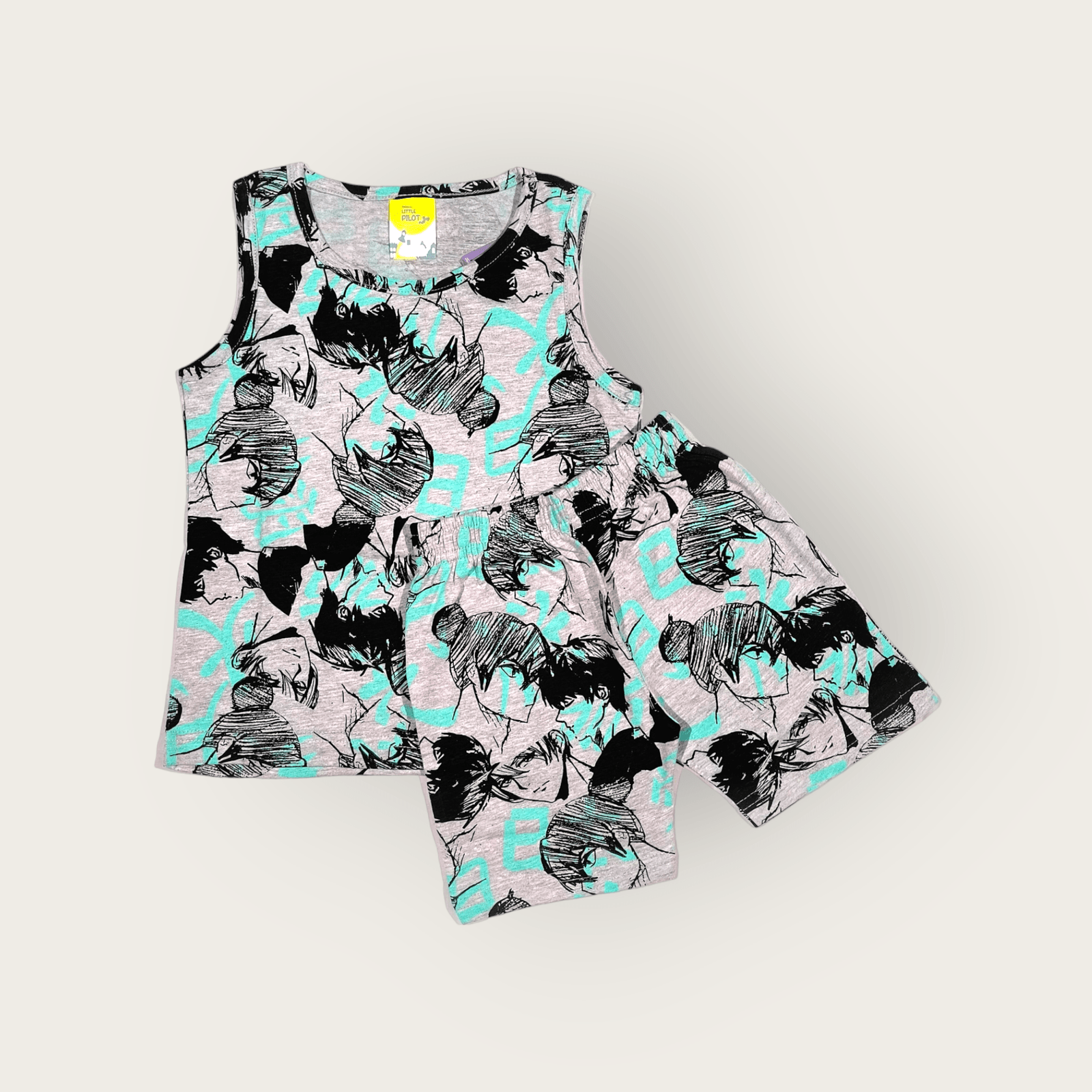 Sleeveless t-shirt and shorts for girls – kids toddler clothing sleeveless coord set for girls, comfortable and stylish summer outfit for young girls.