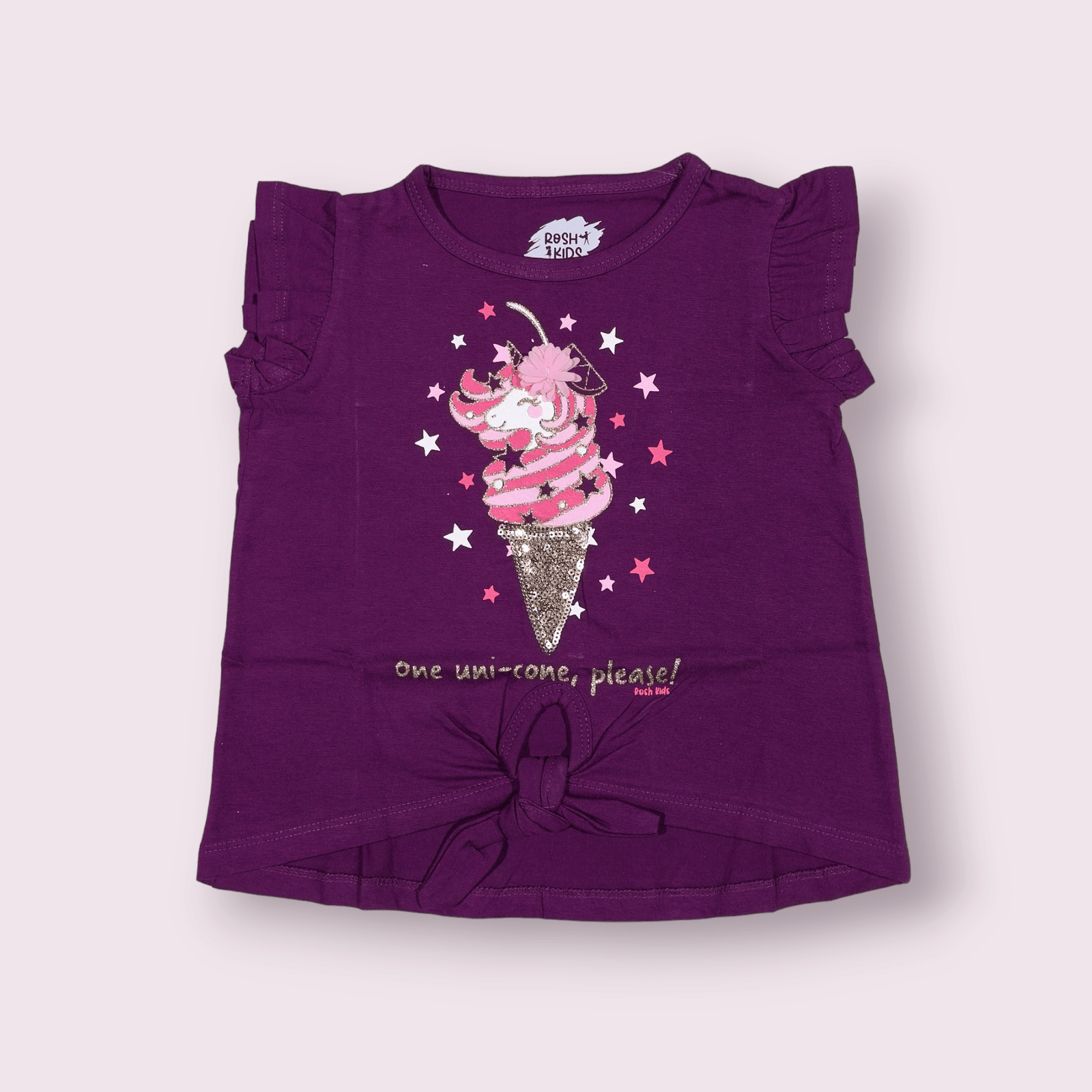 Cotton t-shirt for girls – knot type t-shirt for girls aged 3-4, perfect for toddlers clothing with a trendy and comfy design.