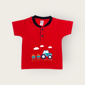 red t-shirt for baby boys, from tiny racks baby boys clothes collection, soft cotton t-shirt for infants.