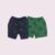 TIGER PRINTED OLIVE GREEN SHORTS + GRAPHIC PRINTED NAVY BLUE SHORTS