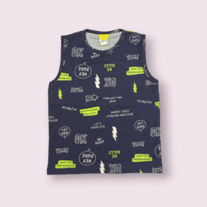 Sleeveless t-shirt and shorts set for boys, stylish coord set for boys, comfortable toddler clothes for summer wear.