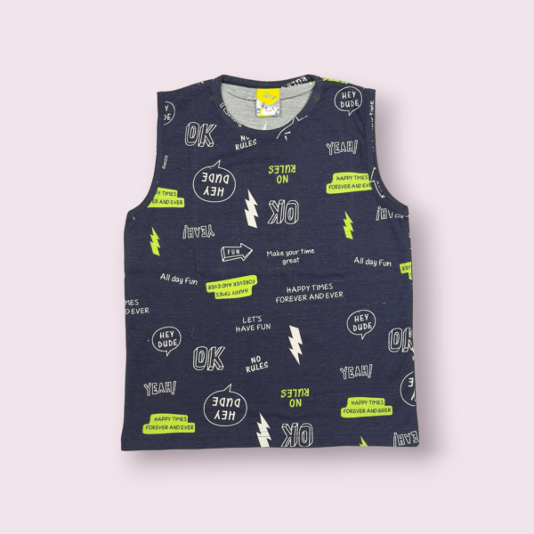 Sleeveless t-shirt and shorts set for boys, stylish coord set for boys, comfortable toddler clothes for summer wear.