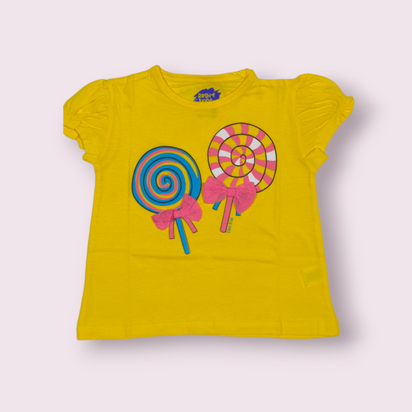 Cotton t-shirt for girls – knot type t-shirt for girls aged 3-4, perfect for toddlers clothing with a trendy and comfy design.
