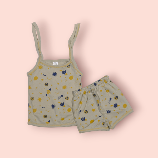 Unisex shoulder knot top baby dress – stylish and soft baby dress with shoulder knot design for boys and girls.